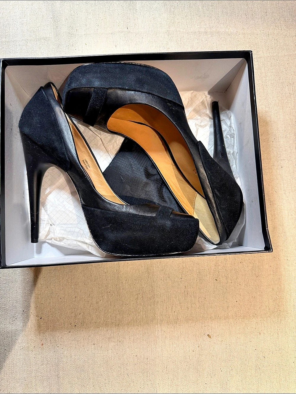 L.A.M.B. Black Platform Heels